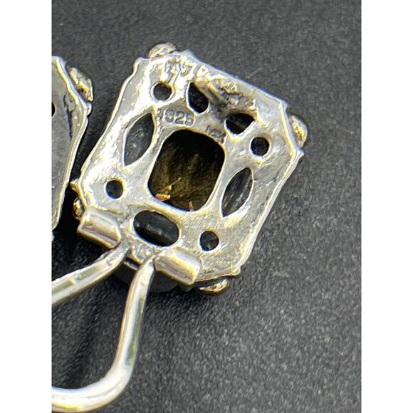 Samuel Behnam BJC Bali Made Designer 925 14K Gold Citrine Garnet Omega Earrings - Picture 8 of 16